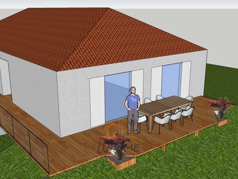 Rénovation et extension d’une terrasse en lames bois composite